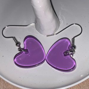 purple heart earrings <3